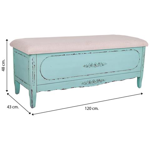 Panchina In Legno Blu 120x43x48 - Foto 7