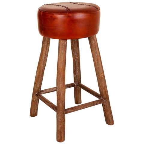 Sgabello In Pelle Rossa 41x41x78h - Foto 1