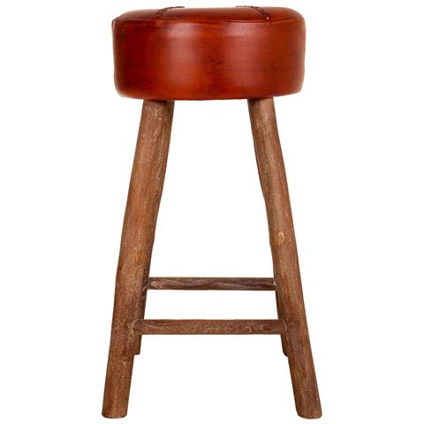 Sgabello In Pelle Rossa 41x41x78h - Foto 2