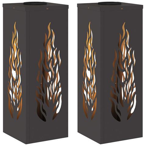 Faro LED solare per sentieri 2 pcs Nero - Foto 1