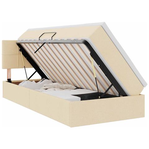 Letto con contenitore e materasso Crema 90 x 190 cm - Foto 1