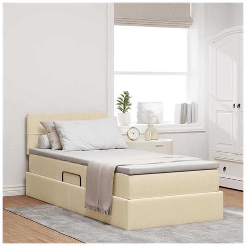 Letto con contenitore e materasso Crema 90 x 190 cm - Foto 2