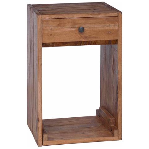 Comodino Marrone 63 x 30 x 79 cm Legno di Mogano Massello - Foto 1