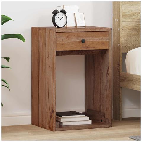 Comodino Marrone 63 x 30 x 79 cm Legno di Mogano Massello - Foto 2