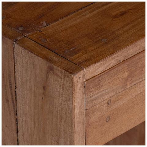 Comodino Marrone 63 x 30 x 79 cm Legno di Mogano Massello - Foto 9