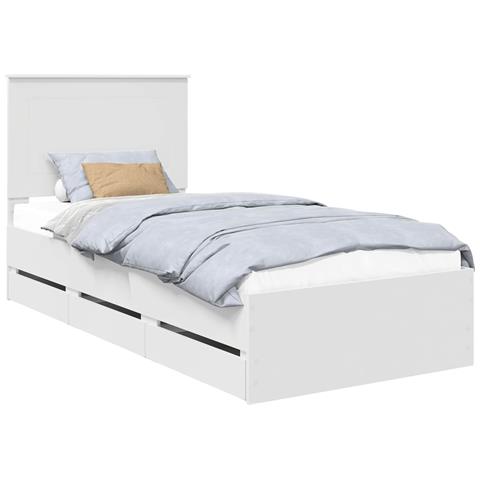 Struttura del letto Bianco 75 x 190 cm Legno Ingegnerizzato - Foto 1