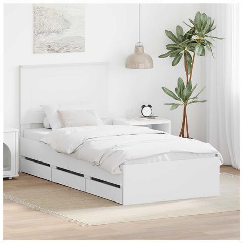 Struttura del letto Bianco 75 x 190 cm Legno Ingegnerizzato - Foto 2