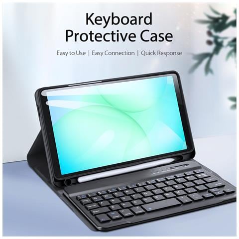 Teclado per Galaxy Tab A11 - Pelle /PU, Nero, Bluetooth - Foto 4