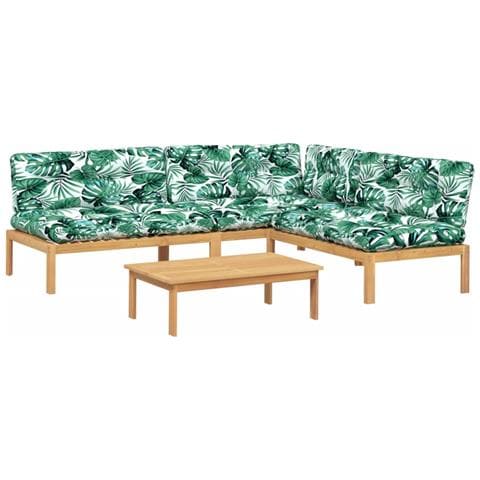 Set Divani Pallet Giardino 4pz Cuscini Legno Massello Acacia - Foto 1