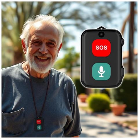 Sos Anziani Localizzatore Gps Con Telecamera Sensore Anticaduta Impermeabile Ip67 Chiamate Bidirezionali Geo-recinzione Promemoria Farmaci Inclusa App Di Tracciamento (sos Cam) - Foto 1