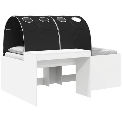 Letto con Tunnel 4 pcs Bianco e Nero Legno ingegnerizzato - Foto 1