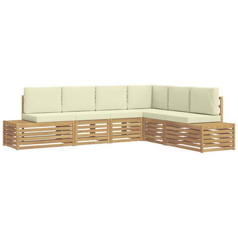 Set di divani da esterno Bianco 273 x 213,5 x 73 cm Poliestere - Foto 1