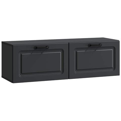 Mobile Porta TV da Muro Montaggio a parete Nero 98 x 31 x 30 cm - Foto 1