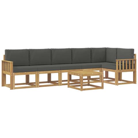 Set di divani da esterno 7 pcs Bianco e Antracite Poliestere - Foto 1