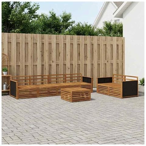 Set di divani da esterno 7 pcs Naturale - Foto 2