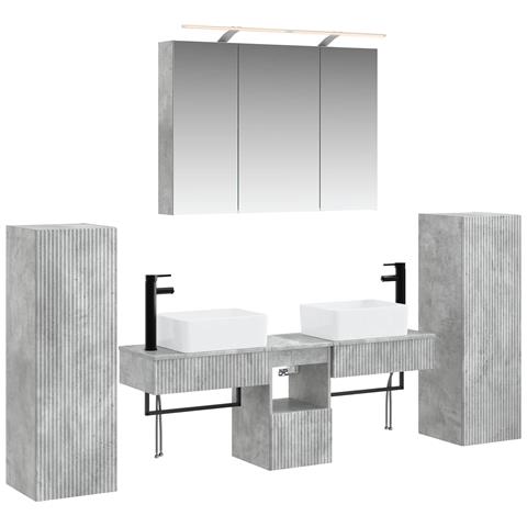 Set di mobili per il bagno 6 pcs Grigio Cemento - Foto 1