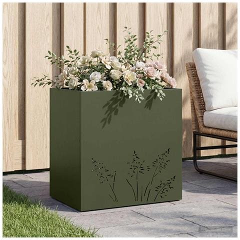 Vaso da giardino Verde Oliva 50 x 30 x 49 cm - Foto 2
