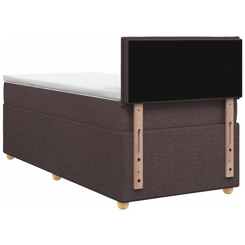 Letto box spring con materasso Marrone Scuro 90 x 190 cm - Foto 9