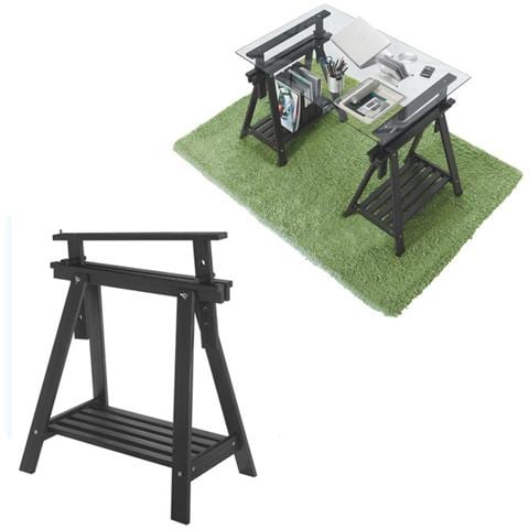 Cavalletto regolabile multiuso in legno di pino altezza cm 70/98max nero - Foto 2