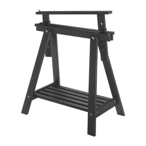 Cavalletto regolabile multiuso in legno di pino altezza cm 70/98max nero - Foto 1