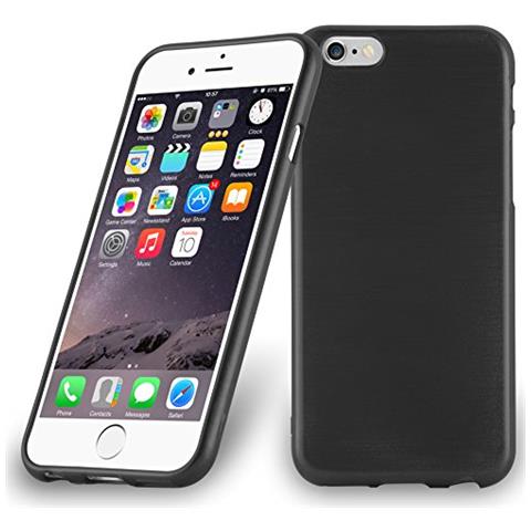 Custodia Compatibile Con Apple Iphone 6 / Iphone 6s In Nero - Coperchio Protettivo In Silicone Tpu Flessibile Con Design Spazzolato - Foto 1
