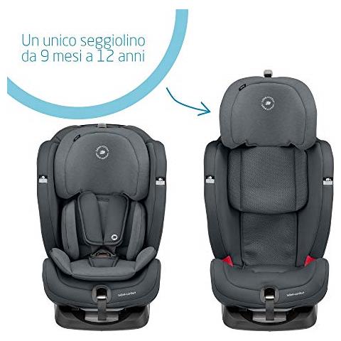 Bebe Confort Titan Piu Seggiolino Isofix 9 36 Kg Reclinabile Per Bambini 9 Mesi 12 Anni Gruppo 1 2 3 Regolazione Automatica Temperatura Seggiolino Grafite Autentico Eprice