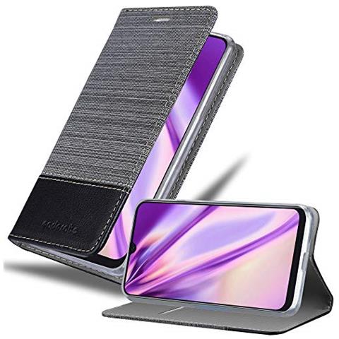 Custodia Compatibile Con Samsung Galaxy A50 In Grigio Nero - Coperchio Protettiva Con Chiusura Magnetica, Funzione Stand E Tasca Per Le Carte - Foto 1