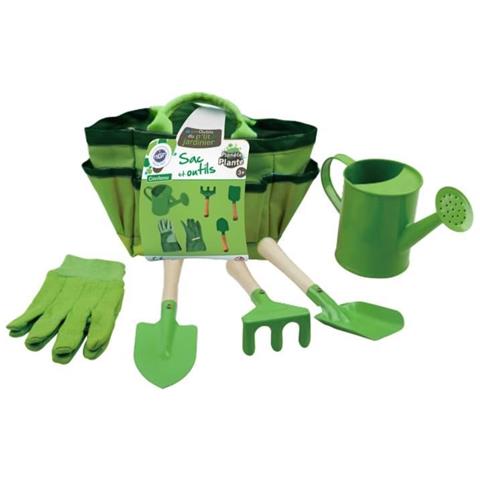 Set Giardinaggio 6 Pezzi - Borsa In Tessuto Verde - Foto 1