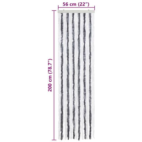 Zanzariera Grigio e Bianco 56x200 cm Ciniglia - Foto 7