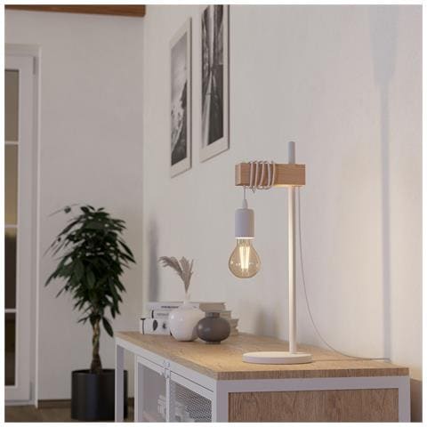 Lampada Da Scrivania Industrial Townshend 1 Luce Acciaio Bianco - Foto 1