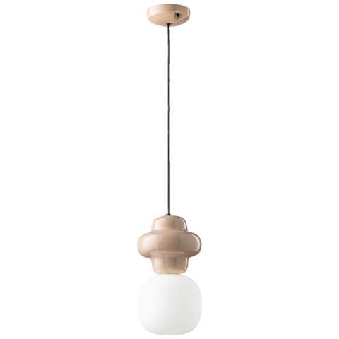 Sospensione Vintage Decò Copacabana Ceramica Grigia 1 Luce E27 - Foto 4