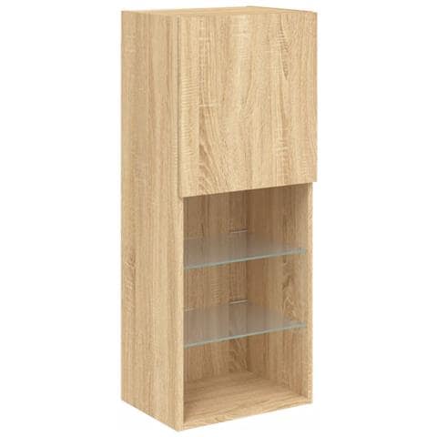 Mobili Tv A Muro Con Led 4pz Rovere Sonoma Legno Multistrato - Foto 10
