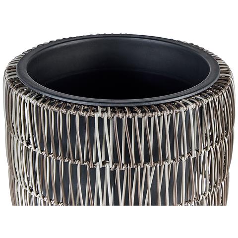 Set Di 2 Vasi Per Piante Chelone Rattan Sintetico 26/34 Cm Marrone - Foto 2