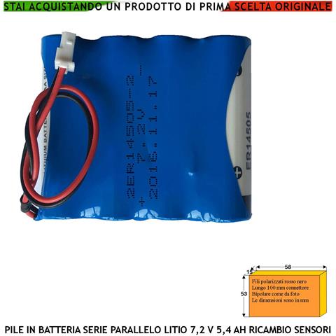Er14505h Pacco 4 Pile Litio Non Ricaricabili In Batteria Uscita 7,2 V 5,4 Ah Connettore Polarizzato Ricambio Sirena Se - Foto 1