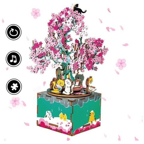 Puzzle In Legno 3d | Albero Di Ciliegio Giapponese In Fiore - Foto 1
