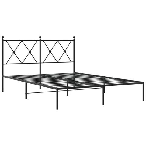 Giroletto Con Testiera In Metallo Nero 140x190 Cm - Foto 2
