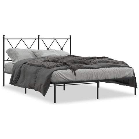 Giroletto Con Testiera In Metallo Nero 140x190 Cm - Foto 1