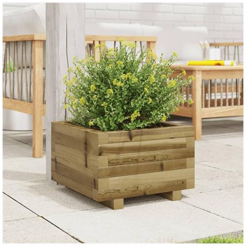 Fioriera Da Giardino 40x40x26,5 Cm In Legno Di Pino Impregnato - Foto 3