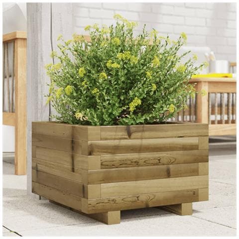 Fioriera Da Giardino 40x40x26,5 Cm In Legno Di Pino Impregnato - Foto 1