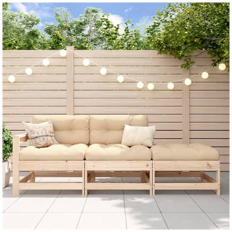 Set Salotto Da Giardino 3 Pz In Legno Massello Di Pino - Foto 8