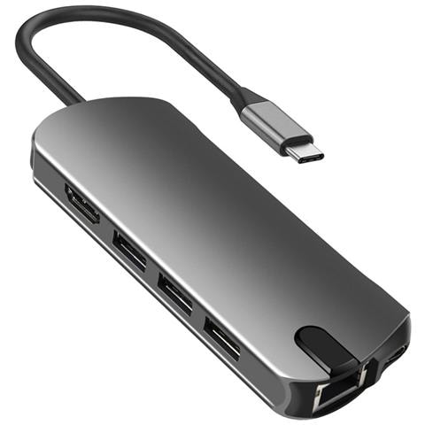 Hub Usb C 8 In 1 Con Usb 3.0, Hdmi, Rj45, Lettore Di Schede Sd /tf, Ricarica Pd Da 100 W - Foto 1