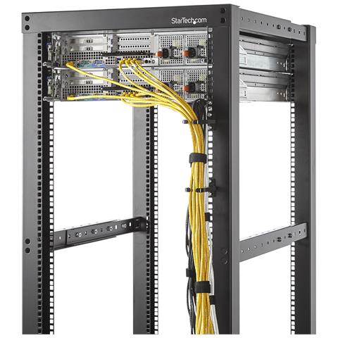 Ganci a D 1U per la gestione verticale dei cavi, Cable Manager per server /armadi rack 19", gancio per cavi di rete, anello guida per cavi, 5 Pezzi - Foto 5