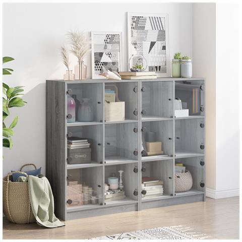 Libreria Ante Grigio Sonoma 136x37x109 Cm In Legno Multistrato - Foto 3