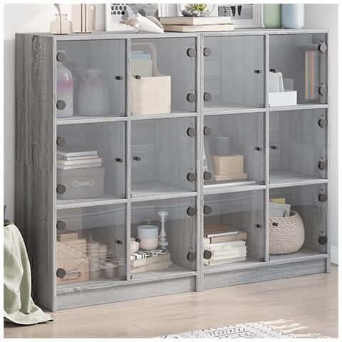 Libreria Ante Grigio Sonoma 136x37x109 Cm In Legno Multistrato - Foto 1