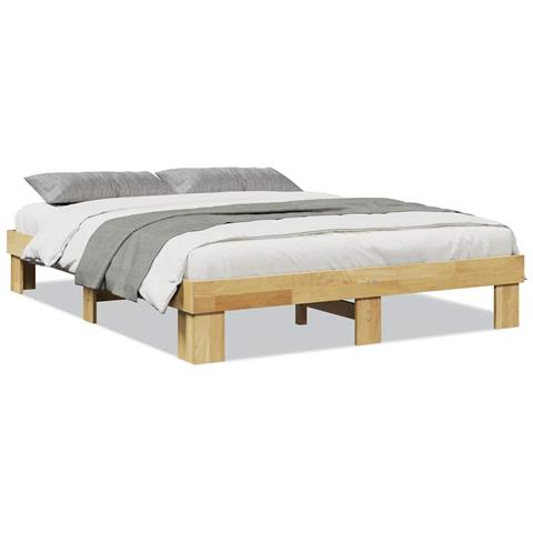 Struttura Letto Senza Materasso 135x190 Cm In Legno Di Rovere - Foto 2