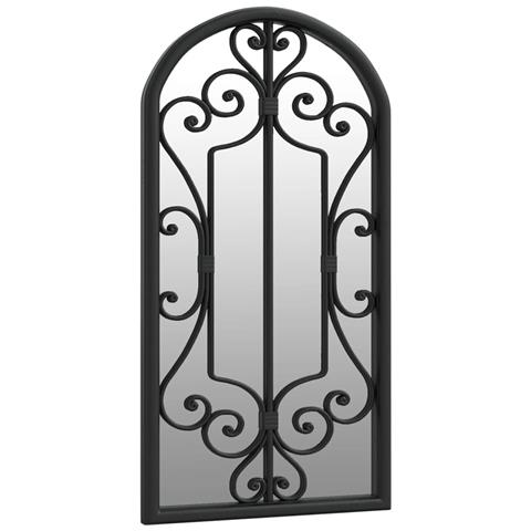 Lusso Casadino -  Specchio Da Giardino Nero 70x30 Cm In Ferro Per Uso Esterno - Foto 2