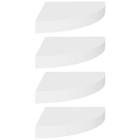 Scaffali Angolari A Parete 4 Pz Bianchi 25x25x3,8 Cm In Mdf - Foto 1