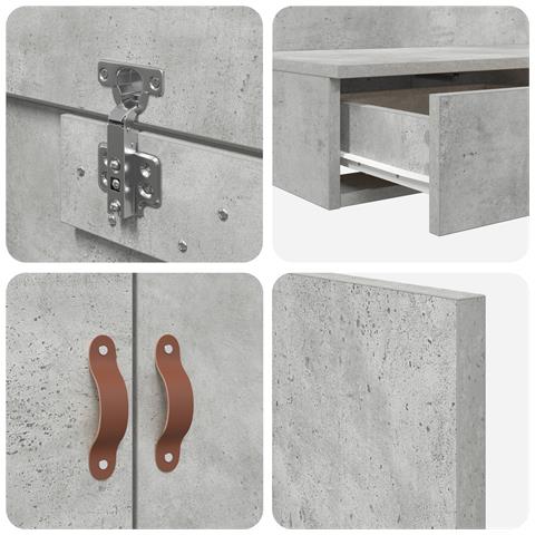 Struttura Letto con Contenitore Grigio cemento 90x200 cm - Foto 8