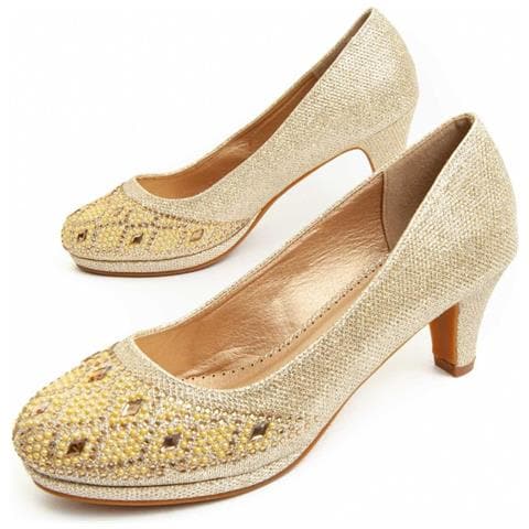 Scarpa Con Tacco Unne68 D'oro. - Foto 1