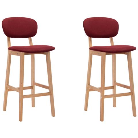 Lusso Casadino - Sgabelli Da Bar 2 Pz Rosso Vino In Tessuto - Foto 2